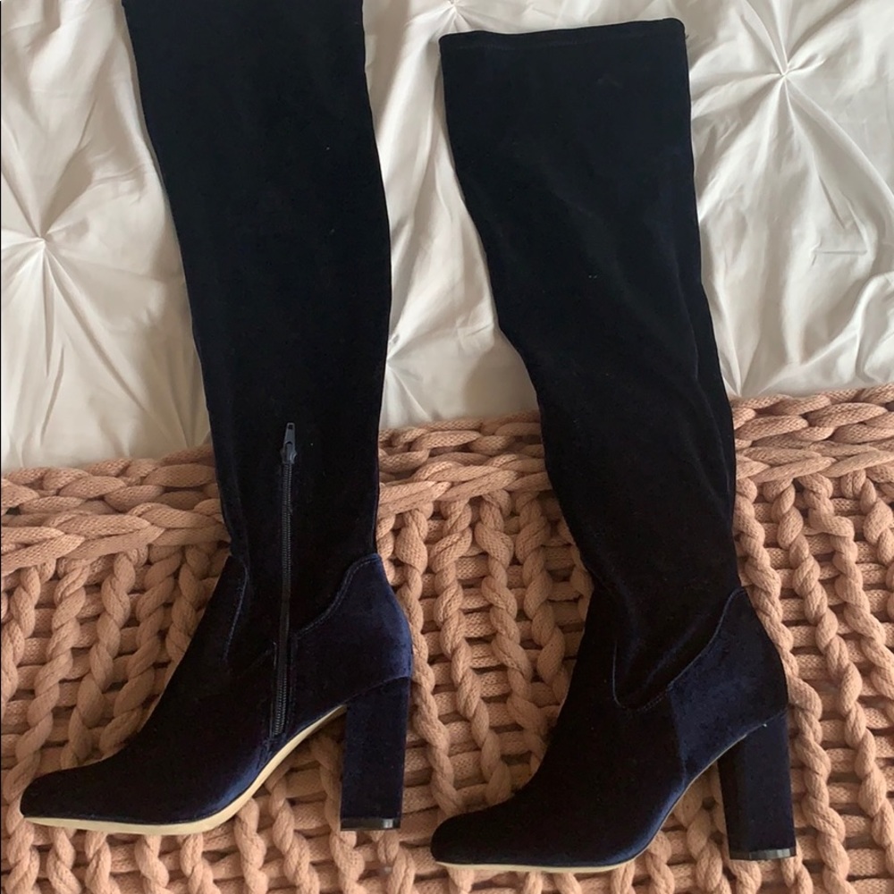 Madden girl velvet over the knee boots